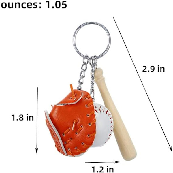 Mini baseball bat handske form nøglering kreativ nøglering vedhæng gave