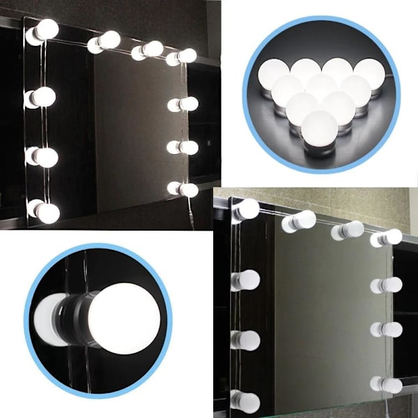 Hollywood Makeup Mirror Light Kit LED Mirror Vit white
