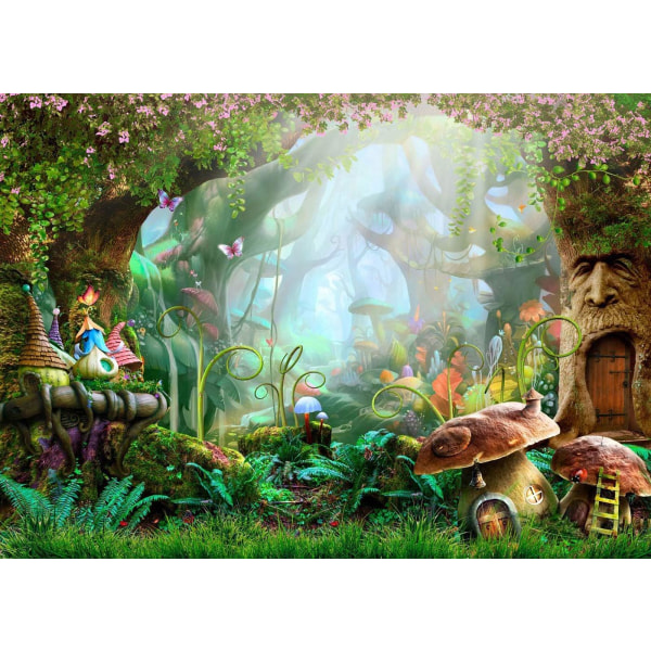 7x5ft Enchanted Forest Photo Backdrop, Fairy Tale Wonderland Backdrop, Alice ​för flicka Prinsessans födelsedagsfest Nyfödd dekoration Fotobås rekvisita