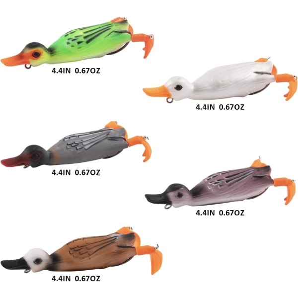 Möss Råttfiske lockar Topwater 3D Mus lockar Beten Konstgjorda Råtta Simbaits Bass Öring Hårda Lures Kit Presenter för män 5st