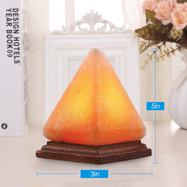 Nyeste versjon pyramidesaltlampe, 8 farger skiftende Himalaya saltlampe krystall steinlampe, USB saltlampe, stue, kontor hjemmedeko yogagave
