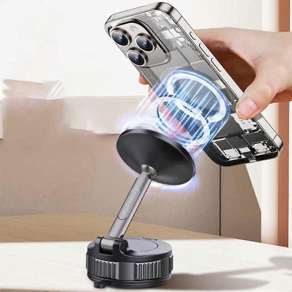 Magnetic Vacuum Suction Cup Car Phone Holder 360° Rotation