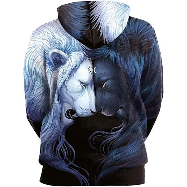 Herr långärmad huvtröja Halloween rolig besättning hals sweatshirt med känguruficka jul flerfärgad 3D-tryck tröja tröja（Storlek：XXL） Style05 XXL