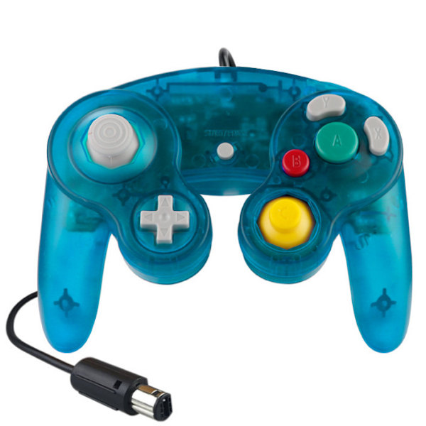 Gamecube Gamepad, 2-pack klassisk gamepad med vibrationsjoystick Transparent Dark Green