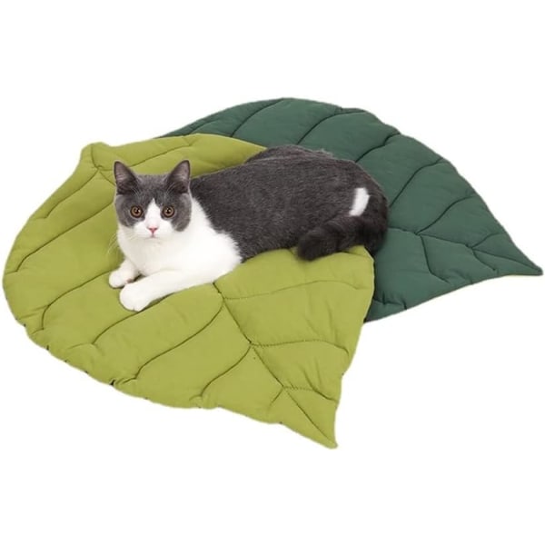 Cat Mattress Leaf Shape Cat Nest Cat and Dog Double-Sided Available Floor Mat Cover Pad Warm and Comfortable Cat Bed Indoor Warm Accessories (Leaves)