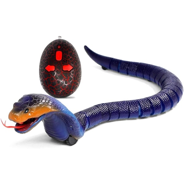 Barnleksaker Fjärrkontroll Snake Elektrisk orm för barn Pojkar Flickor Present Uppladdningsbar Realistiska orm Katter Hundar upptåg (blå)