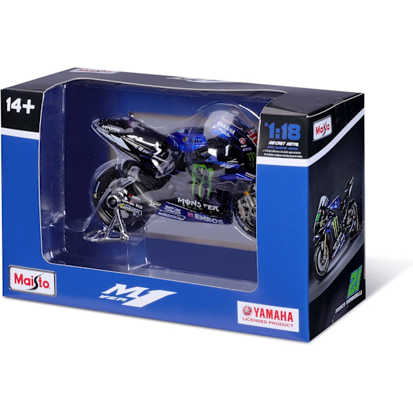 1/18 MOTO GP RACING - Yamaha Factory #20 Fabio Quartararo - UUSI FA 2022 - Miniatyyriauto lapsille - Skaalamalli