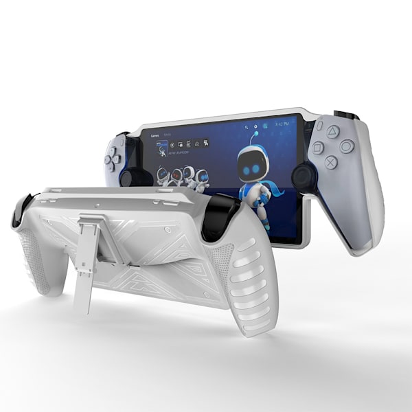 Beskyttende etui til PlayStation Portal, med stativ, hårdt skalbeskytter til konsolhåndholdt, spilmaskine anti-støv tilbehør (hvid)