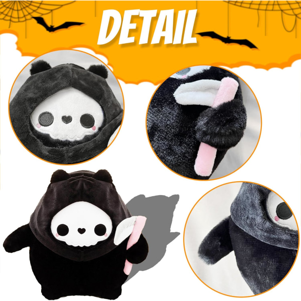 Svart katt plysj søt plysj katt pute myk Kawaii plysj katt bamser dukker gaver til barn bursdag Halloween jul 7,8 tommer