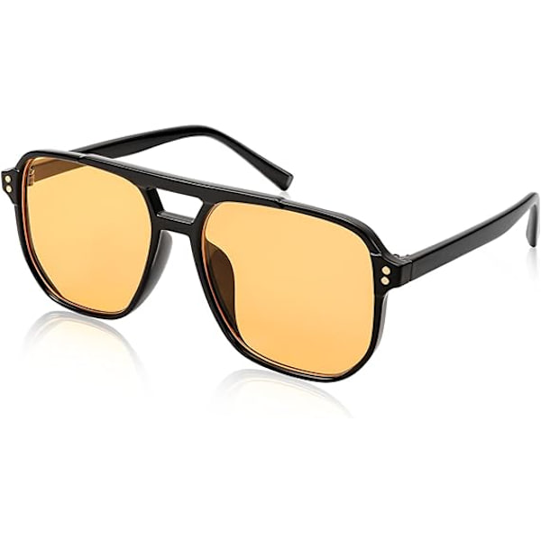 Retro Square Aviator Solglasögon Kvinnor Män 70-tal Vintage Trendig Plastbåge Solglasögon
