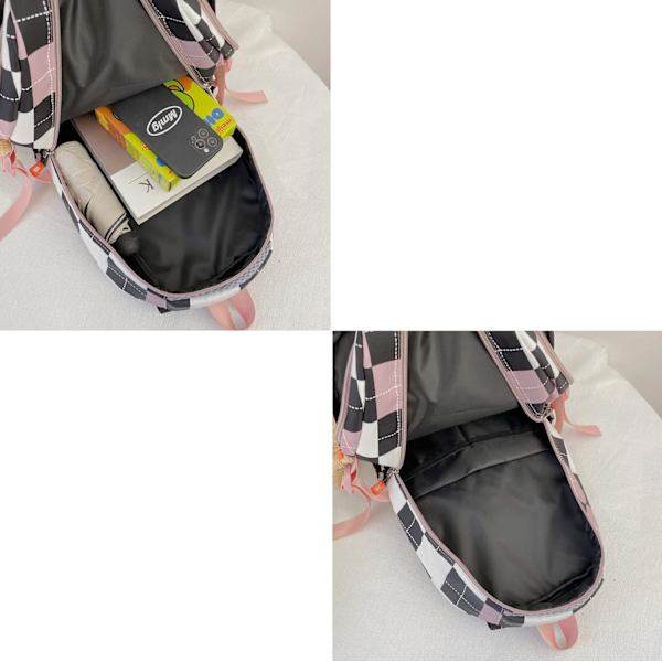 Suloinen Kawaii-reppu lisävarusteilla tytöille Koulu Preppy-reppu Kannettava tavara Vedenpitävä Yli 6-vuotiaille Pinkki