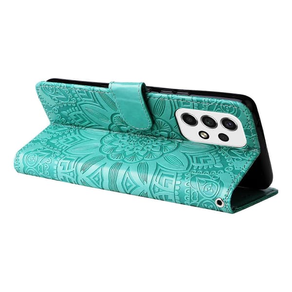 Compatible with Samsung Galaxy A53 5G Sunflower Pattern Magnetic Closure Phone Case PU Leather Stand Flip Wallet Case with Wrist Strap