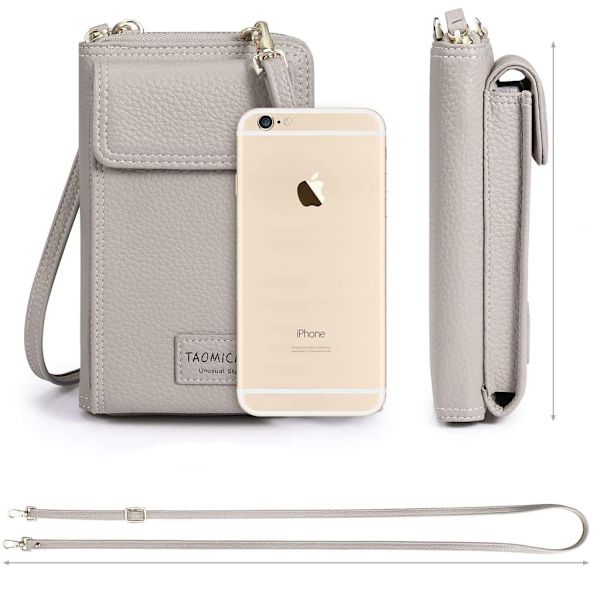 Damväska för mobiltelefon, axelväska, shopper-mobilväska, crossbody, liten plånbok i PU-läder