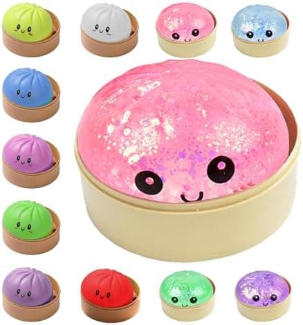 Dumplings Squishy Mystery Mini Dumplings Squishy Stressbolde Fidget Sensorisk Legetøj Blød Klemme Dekompression Dej (Lilla-A) Pink-a