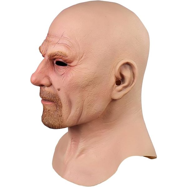 Gammal mans mask Halloween realistisk cosplay fest kostym tillbehör full huvud latex mask