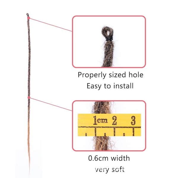 50 cm 10 säiettä/pakkaus Synteettiset dreadlock-pidennykset Kaksipäiset ohuet 0,6 cm virkkuukoukulla punottavat hiukset Pehmeät dreadit Reggae Hip-Hop Hippie -tyyli C