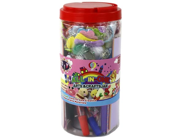 Craft set for children DIY pot with glitter, feathers, pompoms & decorations