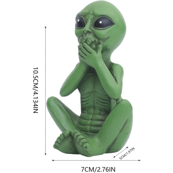 Mini Alien Desktop Figurine, Non-Fading Alien Decoration, Handmade Statue for Garden, Office, Balcony, Yard, Bedroom, Living Room