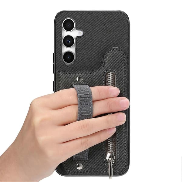 PU Leather Wallet Case Compatible with Samsung S24 FE with Card Holder & Elastic Band
