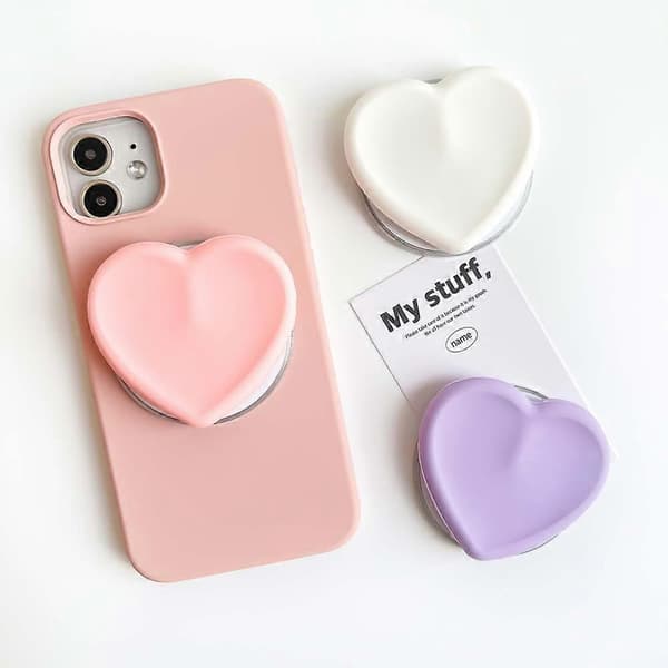 Silicone Heart-Shaped Magnetic MagSafe Stand & Grip Expandable Phone Holder