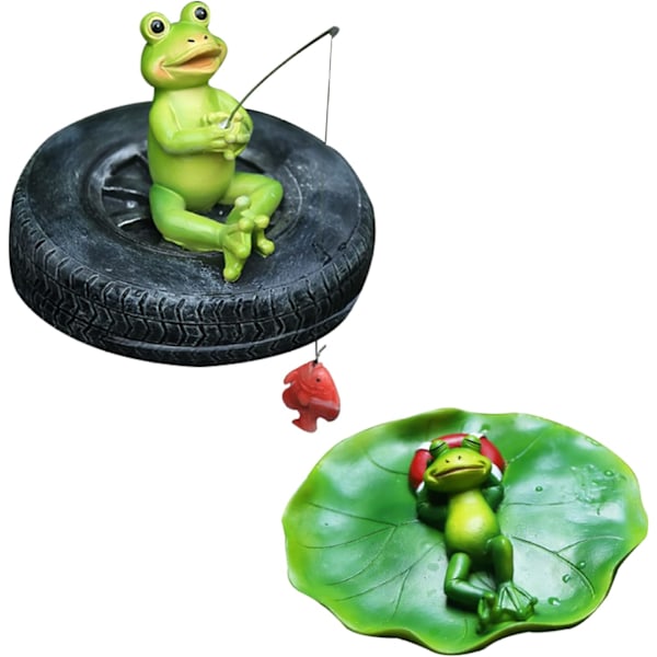 Flydende frø til damornamenter Frø damornament Frøharpiks Flydende frøstatue Sød fiskefrøskulptur til have dam poolindretning