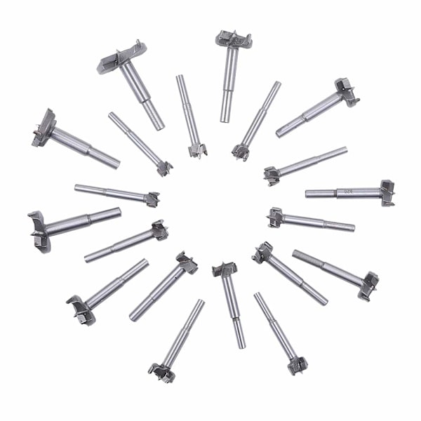 20 st Forstnerborr, volframstålsats för träbearbetning, träskärare, borr med rund skaft, borr- och skärverktyg (14 mm-50 mm)