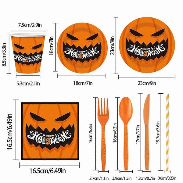 Halloween Fest Bestiksæt med Græskar- og Spøgelsesdesign