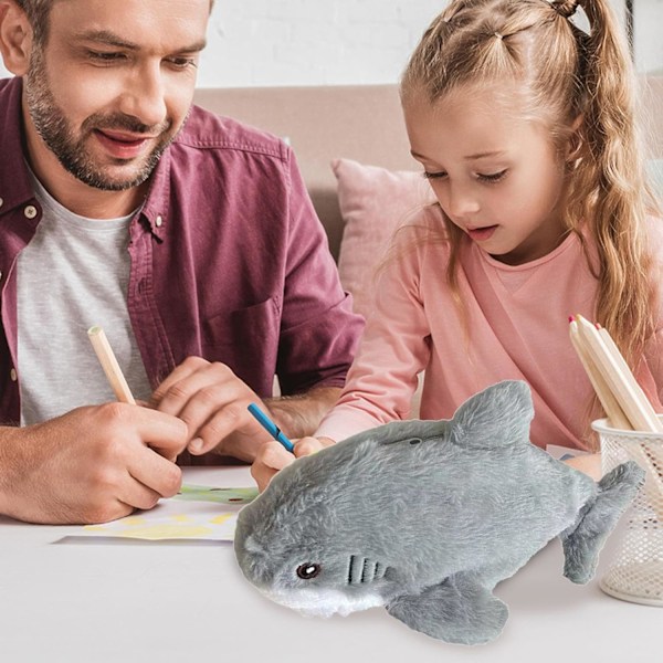 Plush Pennfodral - Multifunktionell Söt Cartoon Penna Förvaringspåse Plush Haj | Stor Kapacitet Rolig Blixtlås Pennfodral | Haj Pennfodral