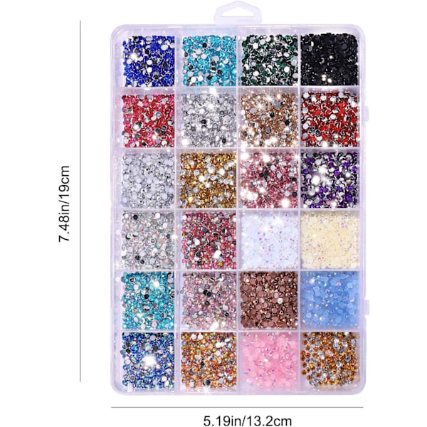 Litet Kristall Strass Kit | 3500 Delar Glitter Resin Strass Kit, Flatback AB Klara Juveler Diamanter Nageldekorationer för Niktule A