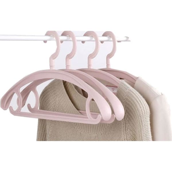 10 stk. Heavy Duty Bøjler Svingbar Krog Tøj Bøjle Bred Skulder Skridsikker Bukser Bar Tyk Plastik Frakke Bøjle 25 lb Belastning Pink