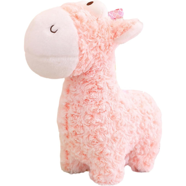 Söt Giraff Plyschdocka, Mjuk PP Bomull Fylld Fuzzy Cartoon Hjort Plyschleksak, Bekväm Plysch  Jul Födelsedagspresent-Rosa M