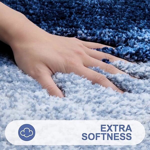 Luksuriøs Badeværelsesmåtte 24x16, Ekstra Blød og Absorberende Mikrofiber Bademåtte, Skridsikker Plysset Shaggy Badetæppe