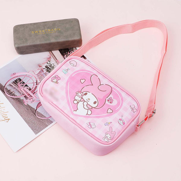 Kvinnor Flicka Anime Crossbody Väska Anime Plånbok Handväska Myntväska Justerbar Axelväska (Cinnam)