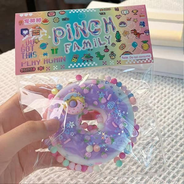 Paillet-donut-legetøj – Klem for angstlindring Blue B