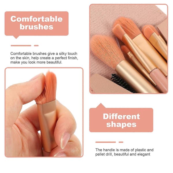 Kosmetikbørstesæt til makeup 4 sæt professionelle lyserøde blushbørster