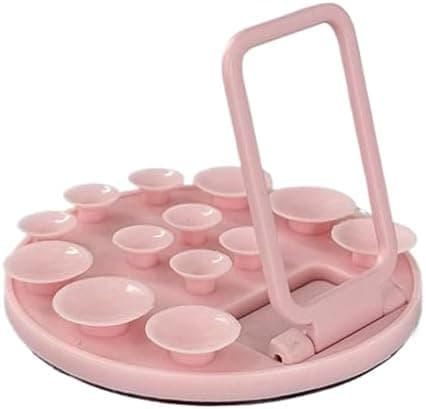Suction Cup Phone Mount, Silicone Phone Case Mount for Mobile Phone - Reusable Electronics Holder Accessory for Desk, Ins Light Pink