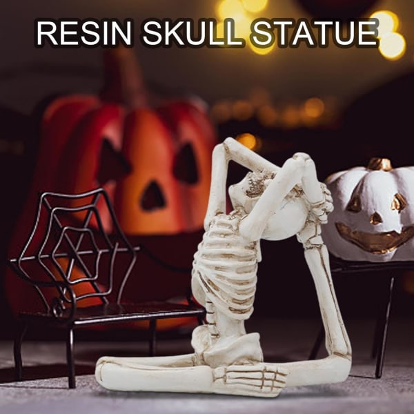 Spooky Spiritual Skull Resin Skulptur - Rolig Halloween Dekoration - Dag av de döda Dekoration - Yoga Dekoration för Kontor