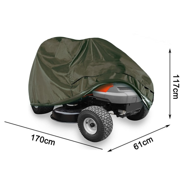 Gräsklipparöverdrag - Traktoröverdrag passar däck upp till 54\" Förvaringsöverdrag Heavy Duty 210D Polyester Oxford-Grön-S(170*61*117CM)