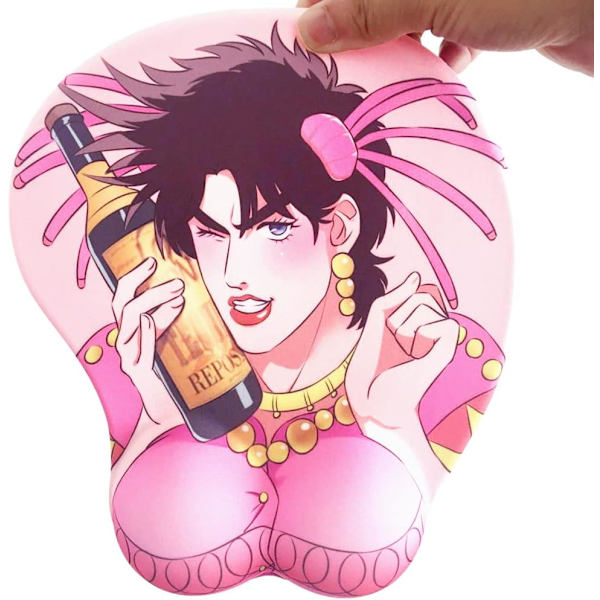 3D Anime Musmattor med handledsstöd i silikon, spelmusmattor (SS)