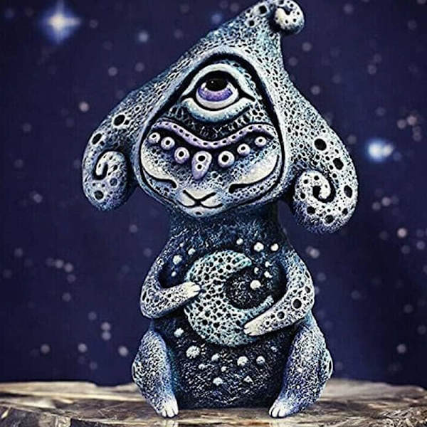 Alien varelser statyer i fantasivärlden, älvaharts prydnader, utomjordisk staty för utomhus trädgård hem festival hantverk dekoration