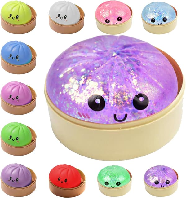Dumplings Squishy Mystery Mini Dumplings Squishy Stressbolde Fidget Sensorisk Legetøj Blød Klemme Dekompression Dej (Lilla-A) Purple-a