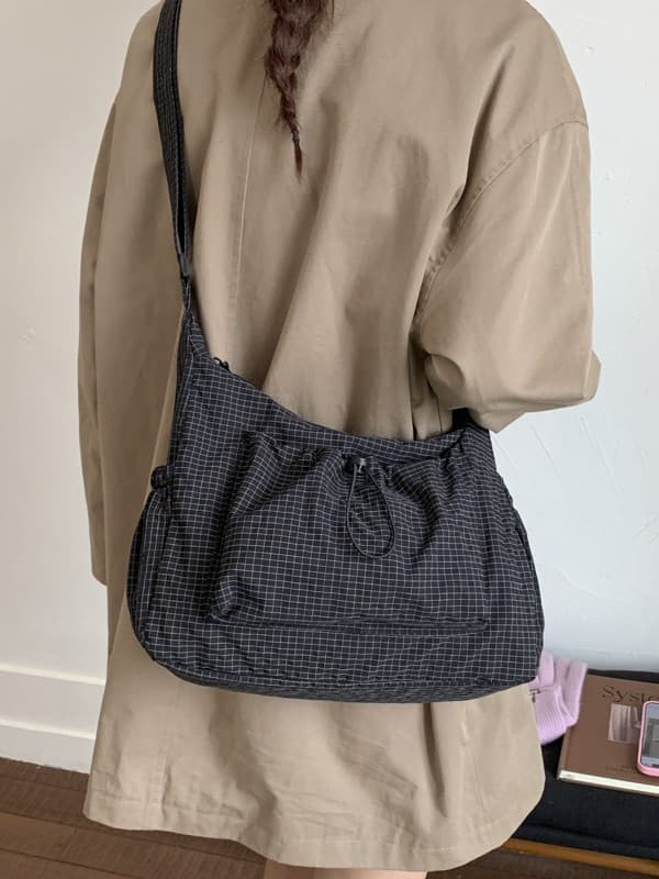 Large Capacity Shoulder Bag 2025 Autumn New Solid Color Nylon Crossbody Bag Casual Solid Color Canvas Bag