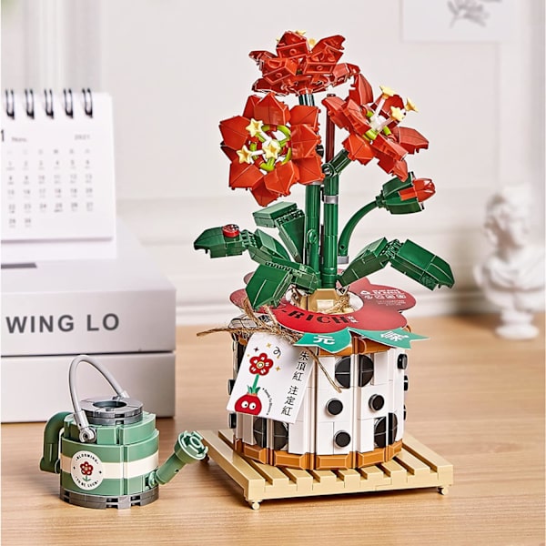 Mini Klodser Blomster Bonsai Byggesæt 686 PCS, Botanisk Samling til Alderen 8-12 år Gammel Pige til Gave