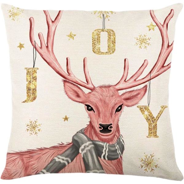 4 set jul örngott, 18 x 18 tum bondgård jul dekorationer snögubbe krans tomte träd tryck kudde för hem