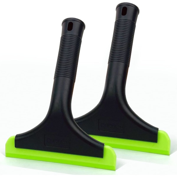 Superflexibel silikonskrapa, automatisk vattenblad, vattentorkare, duschskrapa, 5,9'' blad och 7,5'' långt handtag, svart grön