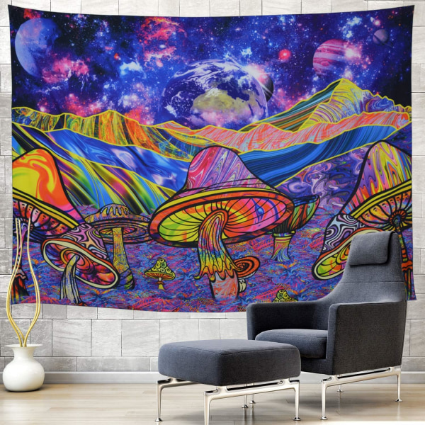 Trippy gobeläng Färgglad bergsgobeläng Psykedelisk galax rymd gobeläng Hippie vägggobeläng Fantasy planeter gobeläng Väggbonad för sovrum