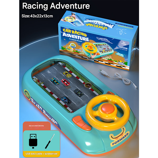 Ohjauspyörälelu lapsille, ohjauspyörälelu taaperoille, leikki-ohjauslelu, sähköinen ajosimulaattorilelu Fo J4r3 Racing Model