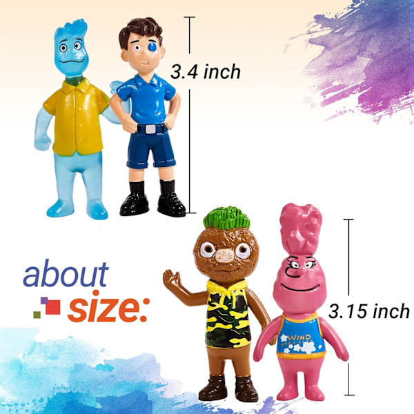 6 st Elemental Actionfigurer, Filmfigurer Leksakspaket