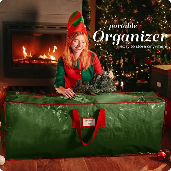 Practical Storage Bag for Christmas Tree - Holds 2.3 Meter High Artificial Tree, Durable Waterproof Material, Zipper, Carry Handles. green green Small Size
