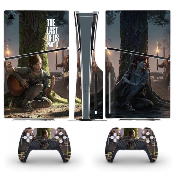 Playstation 5 Slim Ps5 Slim The Last of Us Part II Skin Decal Og Controller Stickers Sæt, Ridsefast (Disk01) Style03